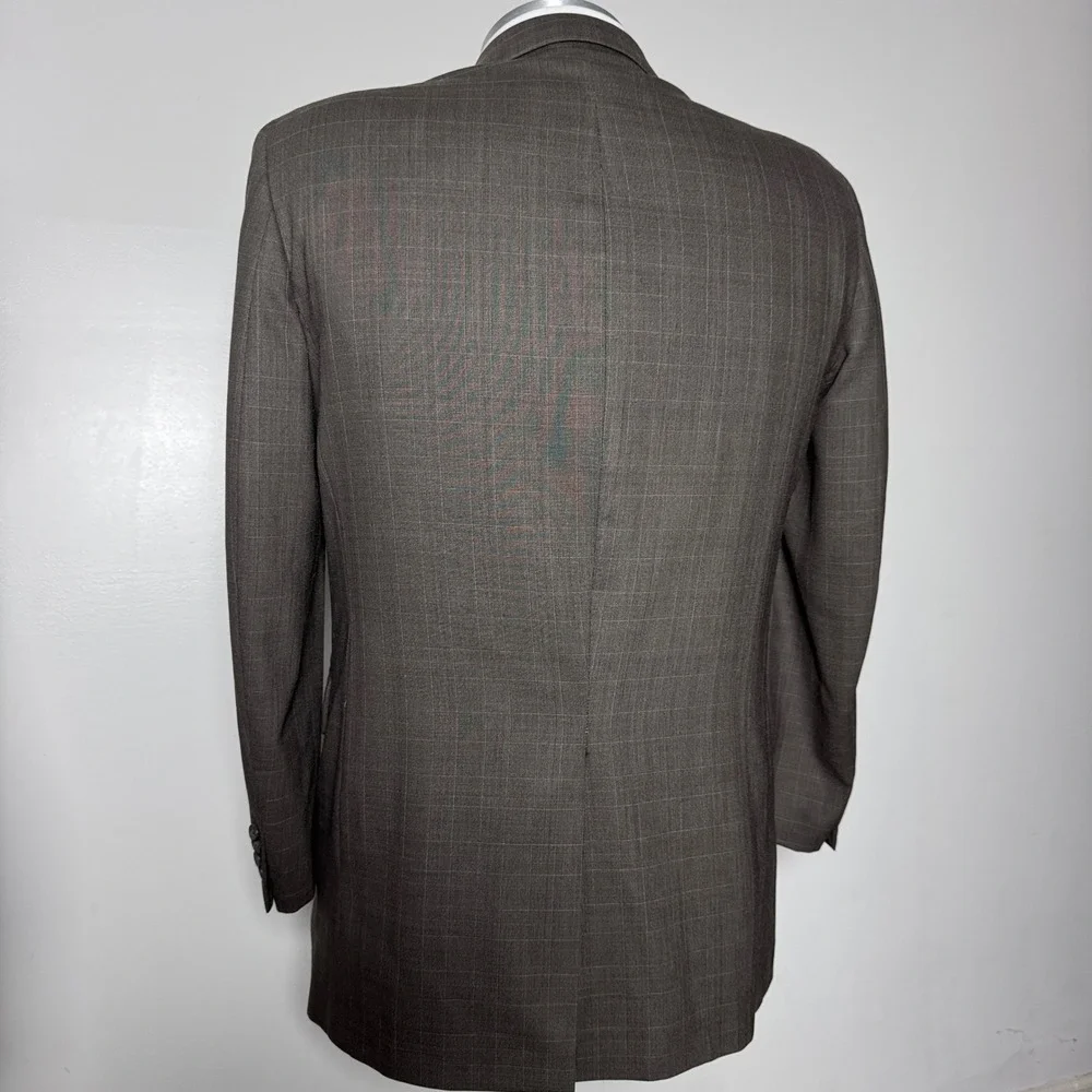 Jos. A. Bank Suit Mens 42L 36x29 Grey Windowpane Wool Cashmere Blend 2-Button - Picture 3 of 6